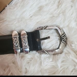 Brighton black leather belt large